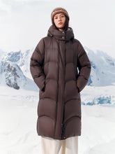 Women's Brown Extra-Long Ultra-Warm Down Coat